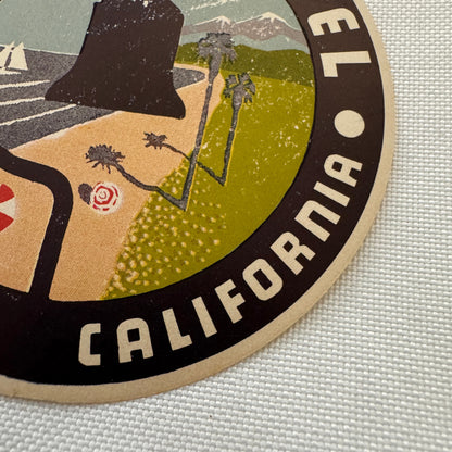 Vintage Hilton Hotel Long Beach California Travel Luggage Label