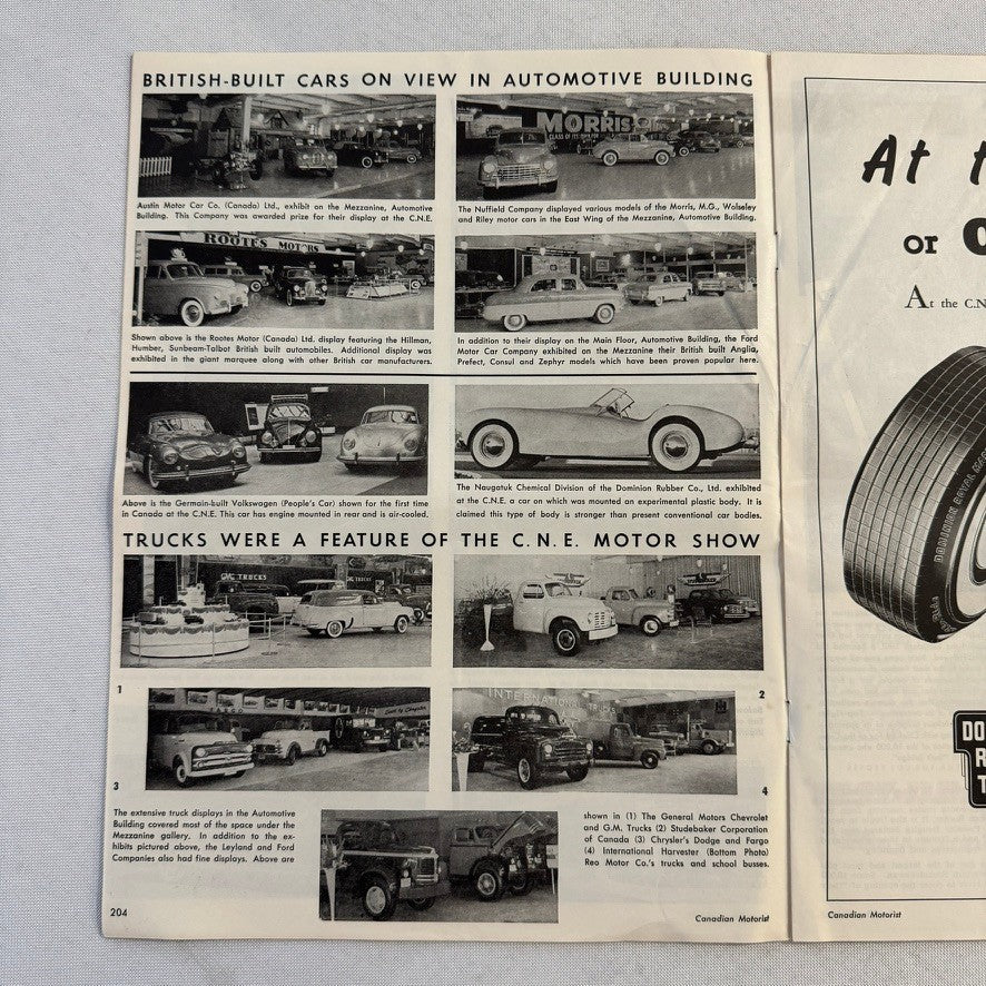 1952 Canadian Motorist Magazine Queen Elizabeth CNE Autoshow Motor Show Sept