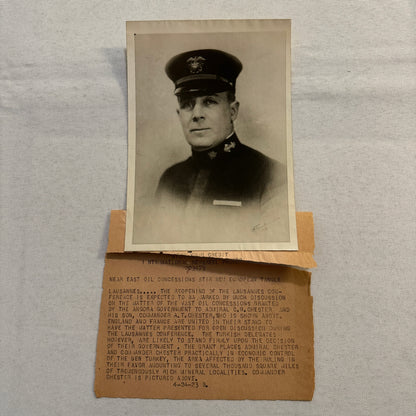 Navy Commander Arthur Chester Press Photo Photograph Turkey Oil Lausannes