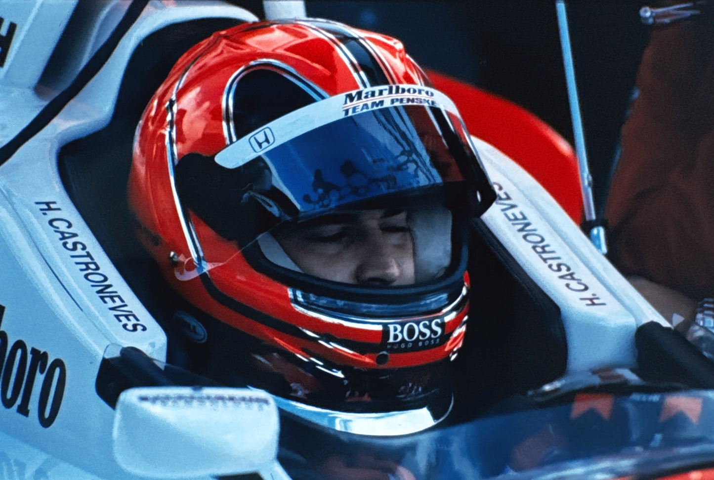 Helio Castroneves Indy Racing Driver Race 35mm Photo Slide Vintage