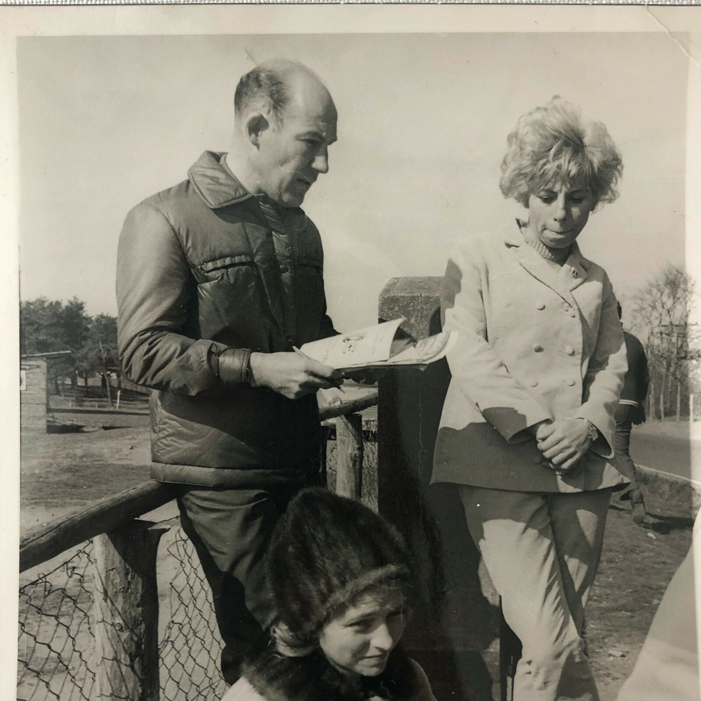 Vintage Stirling Moss Racing Driver Photo Photograph Women and Dog 