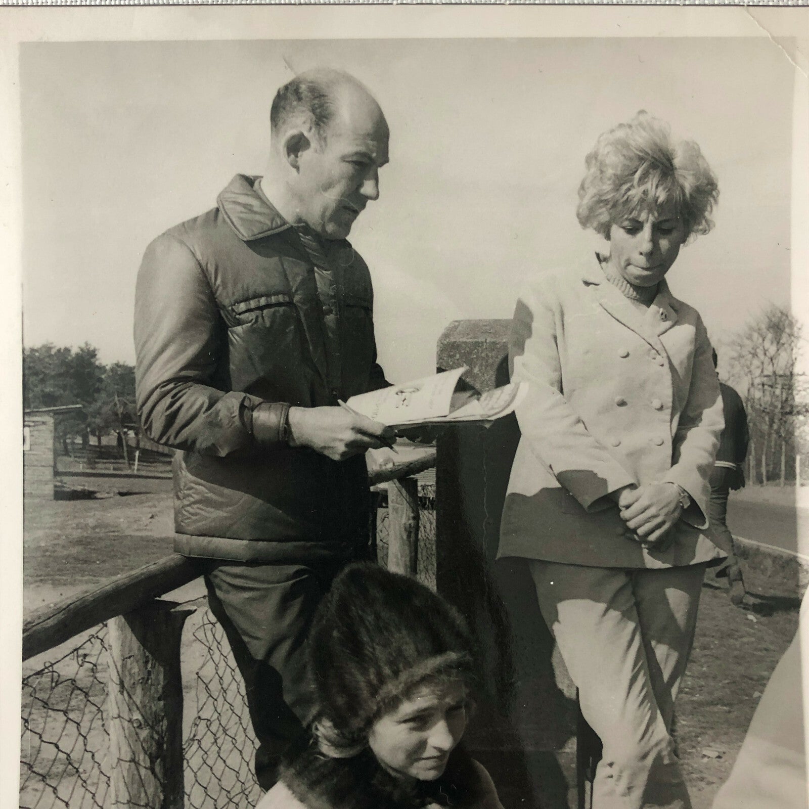 Vintage Stirling Moss Racing Driver Photo Photograph Women and Dog 
