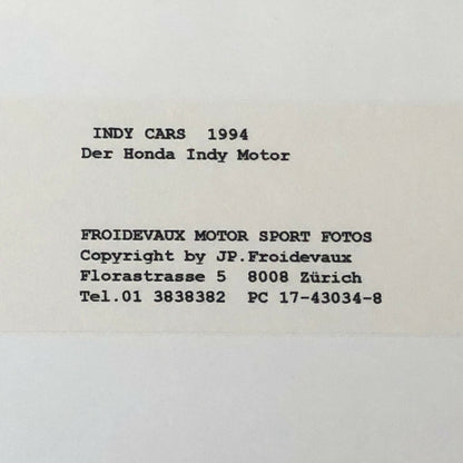 1994 Honda V8 Indy Car Racing Motor Engine Photo Photograph Print 