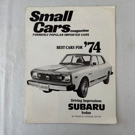 1974 Subaru Sedan Road Test Sales Brochure Catalog Small Cars Magazine