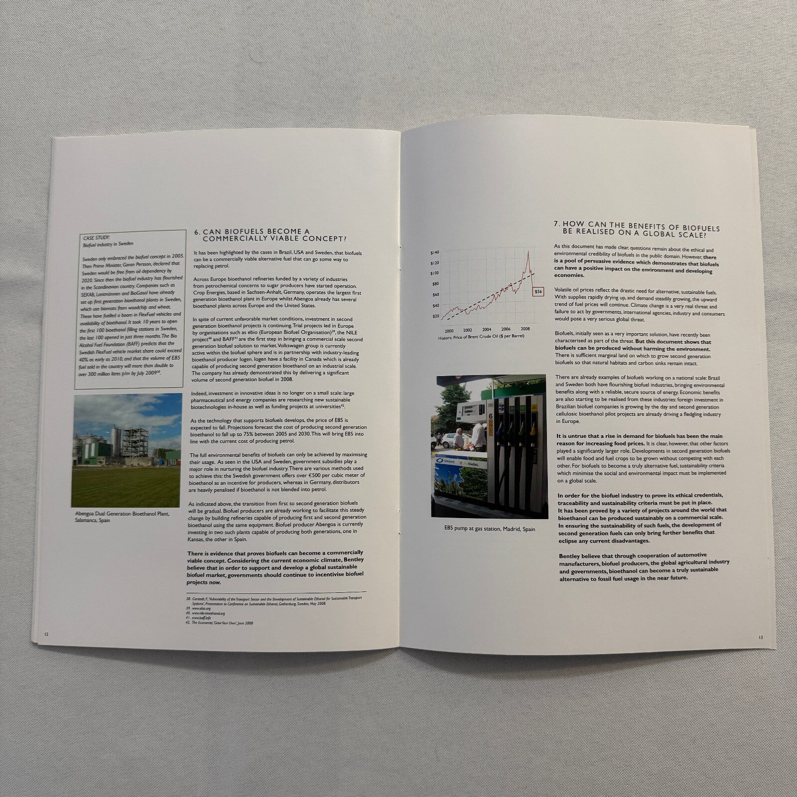 Bentley and the Future of Bio Fuels Car Sales Brochure Catalog Advertising 2009