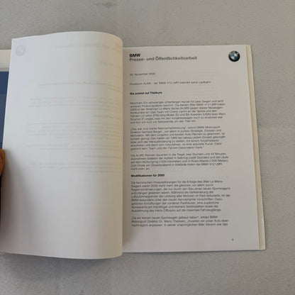 2000 BMW Motorsports Press Kit LeMans ADAC DTC BMW M3 Racing Photos GERMAN