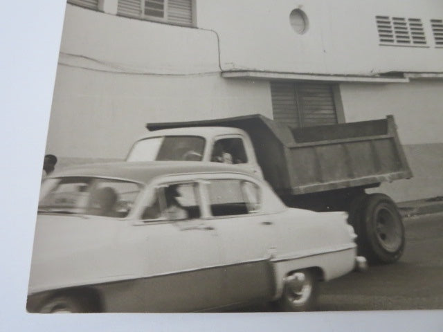 Stunning Vintage 1950s Original Photograph Cuban Street Buick Dump Truck Cuba