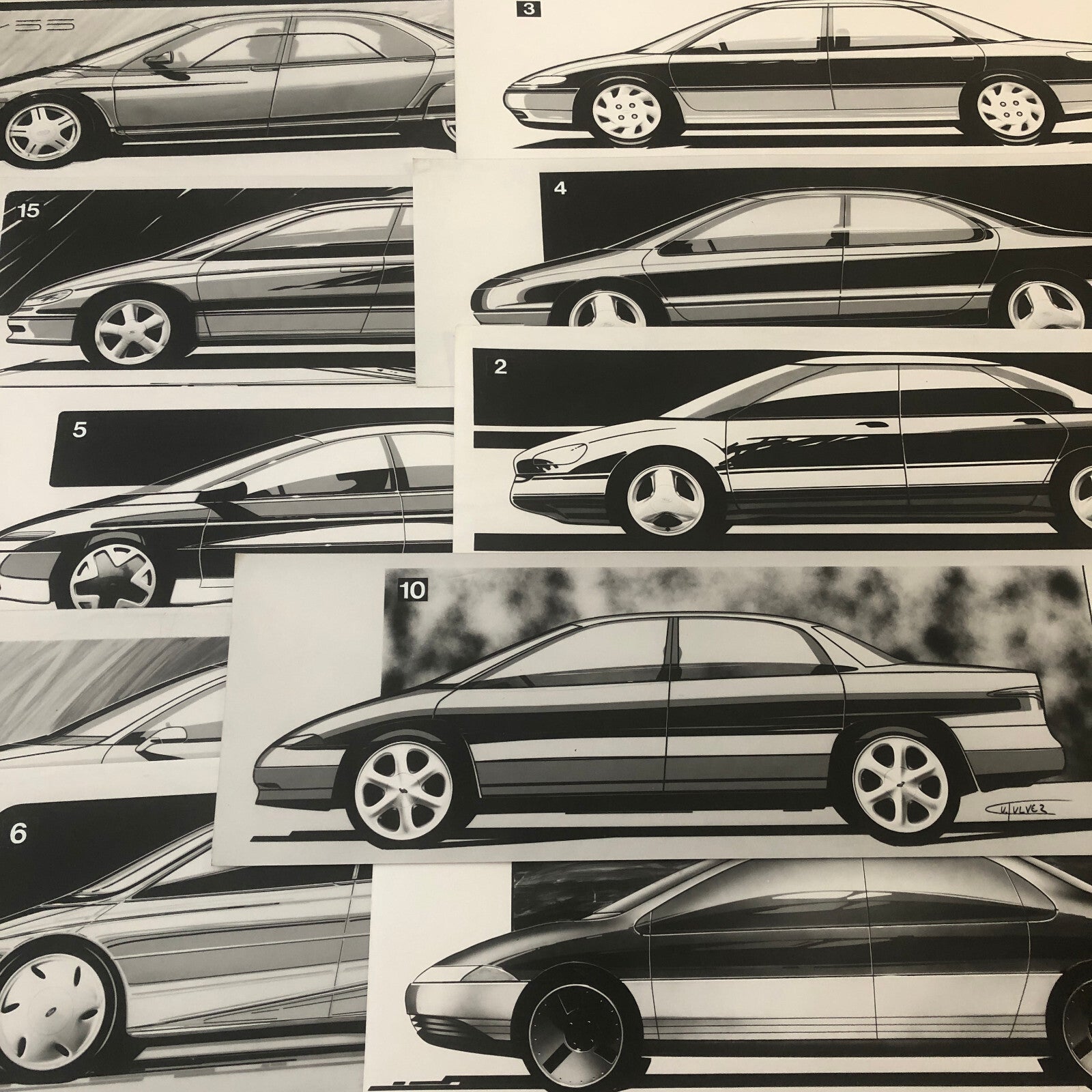Vintage Car Design PRINT Concept Rendering Germany Ford Lot of 14x