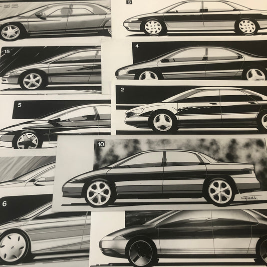 Vintage Car Design PRINT Concept Rendering Germany Ford Lot of 14x
