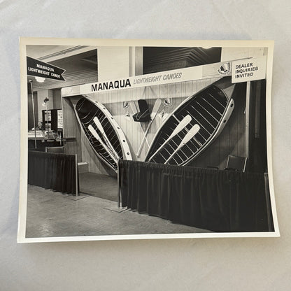 Vintage Manaqua Canoe Boat Advertising Photo Tradeshow Display