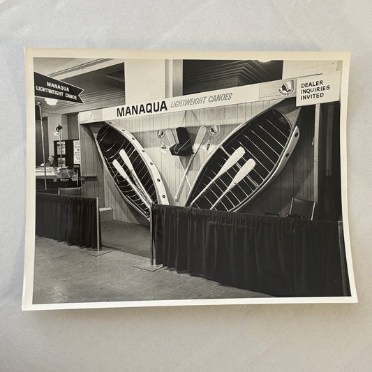 Vintage Manaqua Canoe Boat Advertising Photo Tradeshow Display