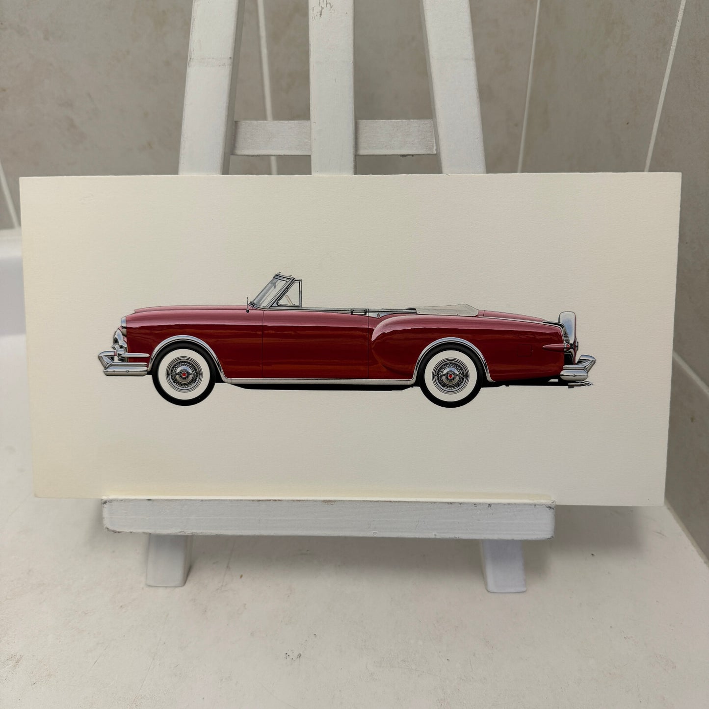 1953 Packard Caribbean Convertible Car Illustration Art Drawing Hand Drawn