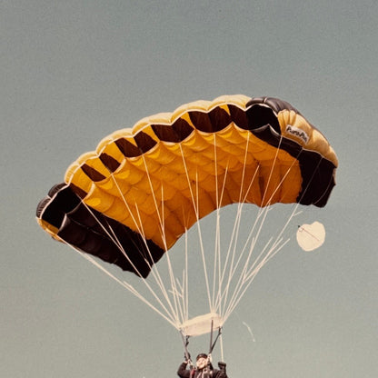 Vintage Skydiving Parachute Photo Large Format Aviation Photograph 1970s-80s