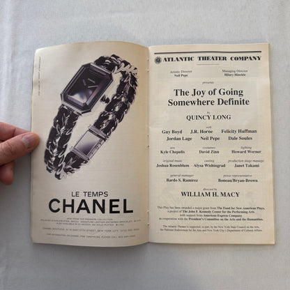 William H Macy Signed Playbill The Joy of Going Somewhere Definite 1997 Auto