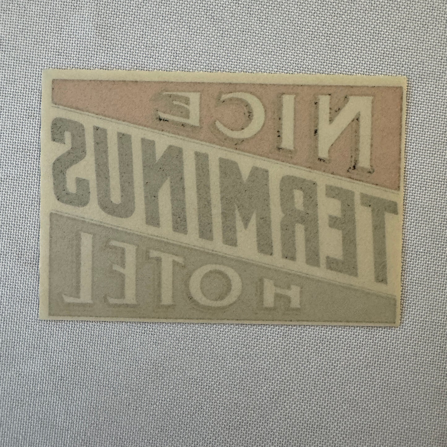 Vintage Hotel Travel Luggage Label Nice France Terminus Hotel