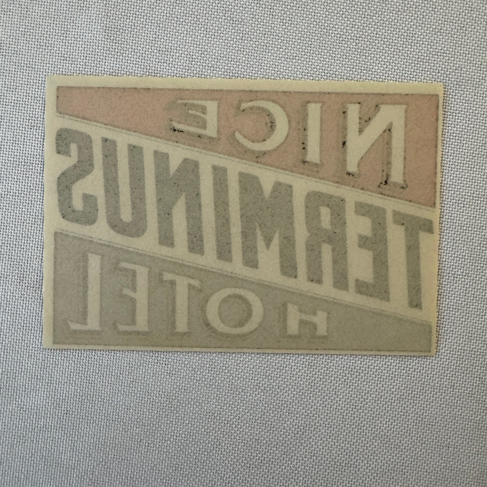 Vintage Hotel Travel Luggage Label Nice France Terminus Hotel