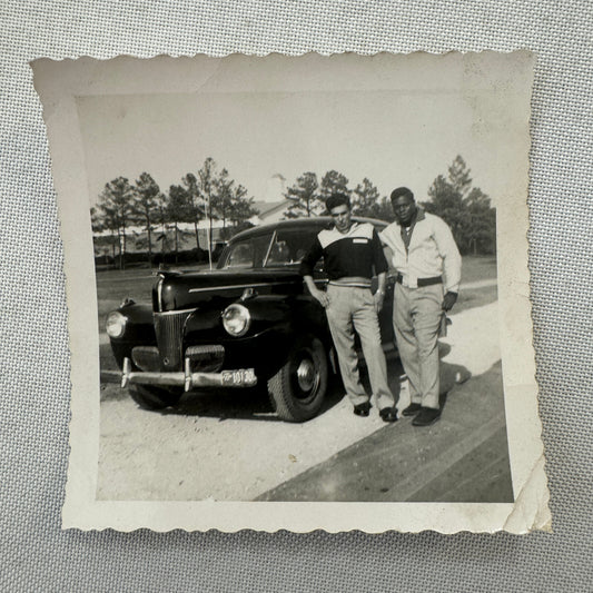 Men with Vintage Car Photo Photograph Print