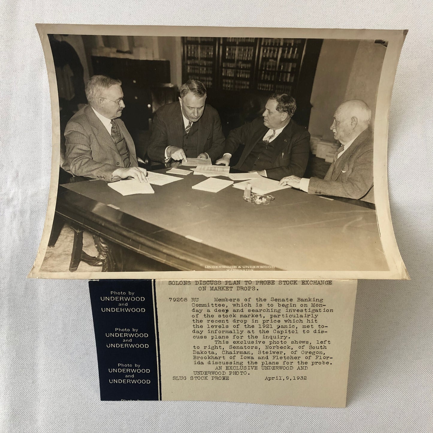 Press Photo Photograph Lot Stock Market Crash Senate Investigation 1932 Archive