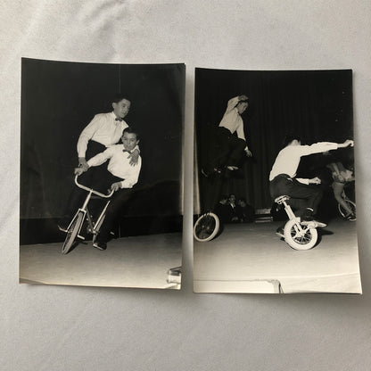 Circus Bicycle Unicycle Act 3 Santus 3 Julien Vintage Photo Photograph Lot 2x