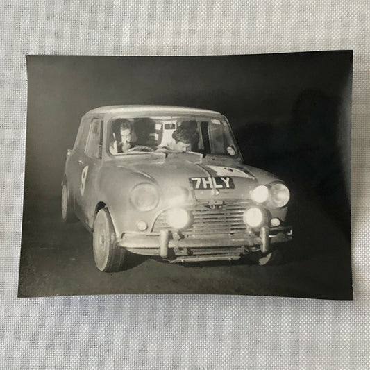Vintage MINI Racing Car Photo Photograph Print - Rally Rallye Car ? 