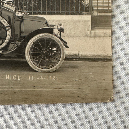 Men with Early Car Automobile Nice France 1921 Vintage Photo Photograph Print