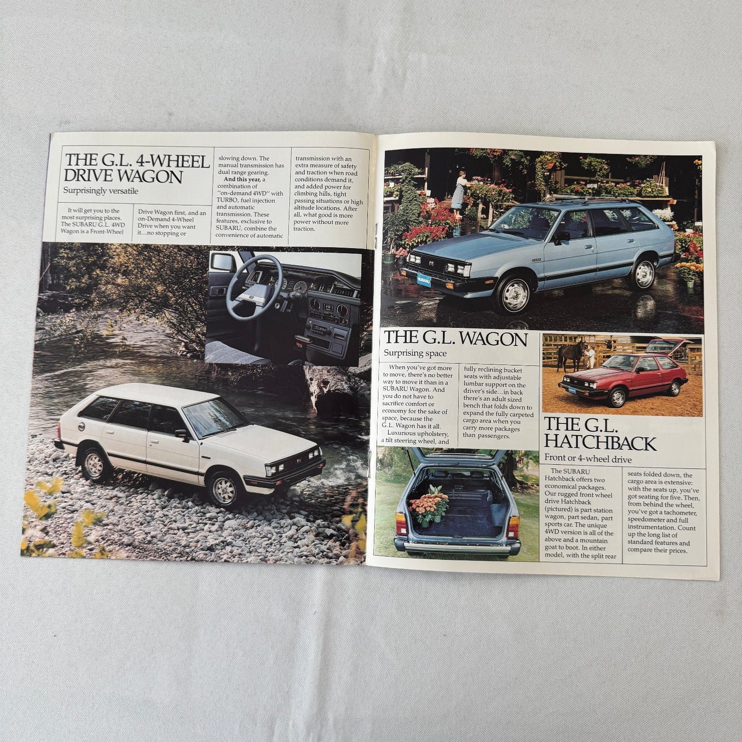 Vintage Subaru Car Sales Brochure Catalog Advertising GL Hatchback Wagon Sedan