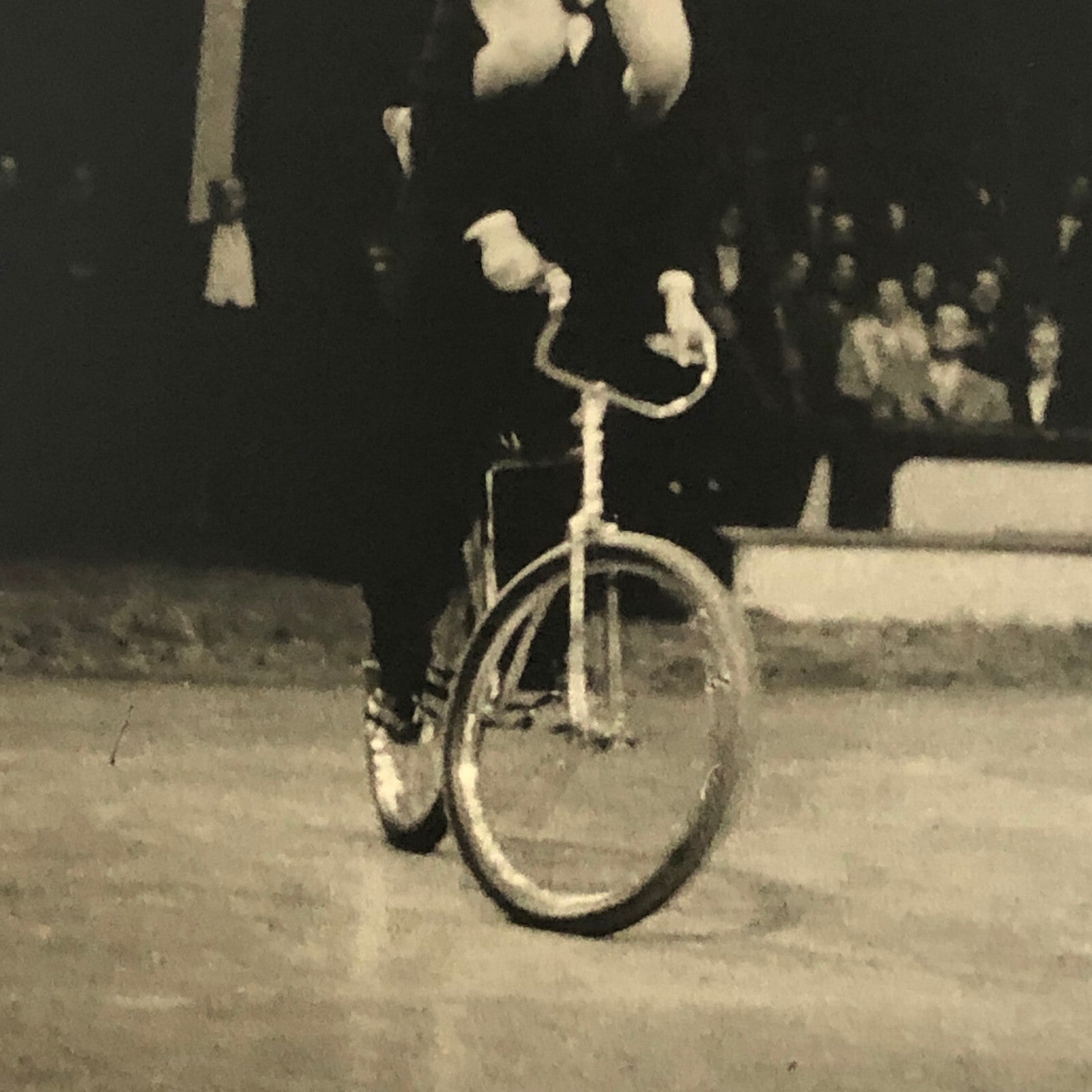 Circus Performer Bicycle Balancing Act Vintage Photo Photograph 1952