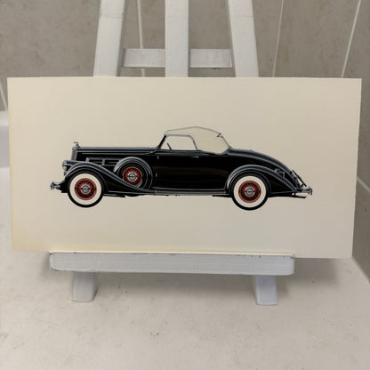 1935 Pierce Arrow 12 Convertible Coupe Roadster Car Illustration Art Drawing