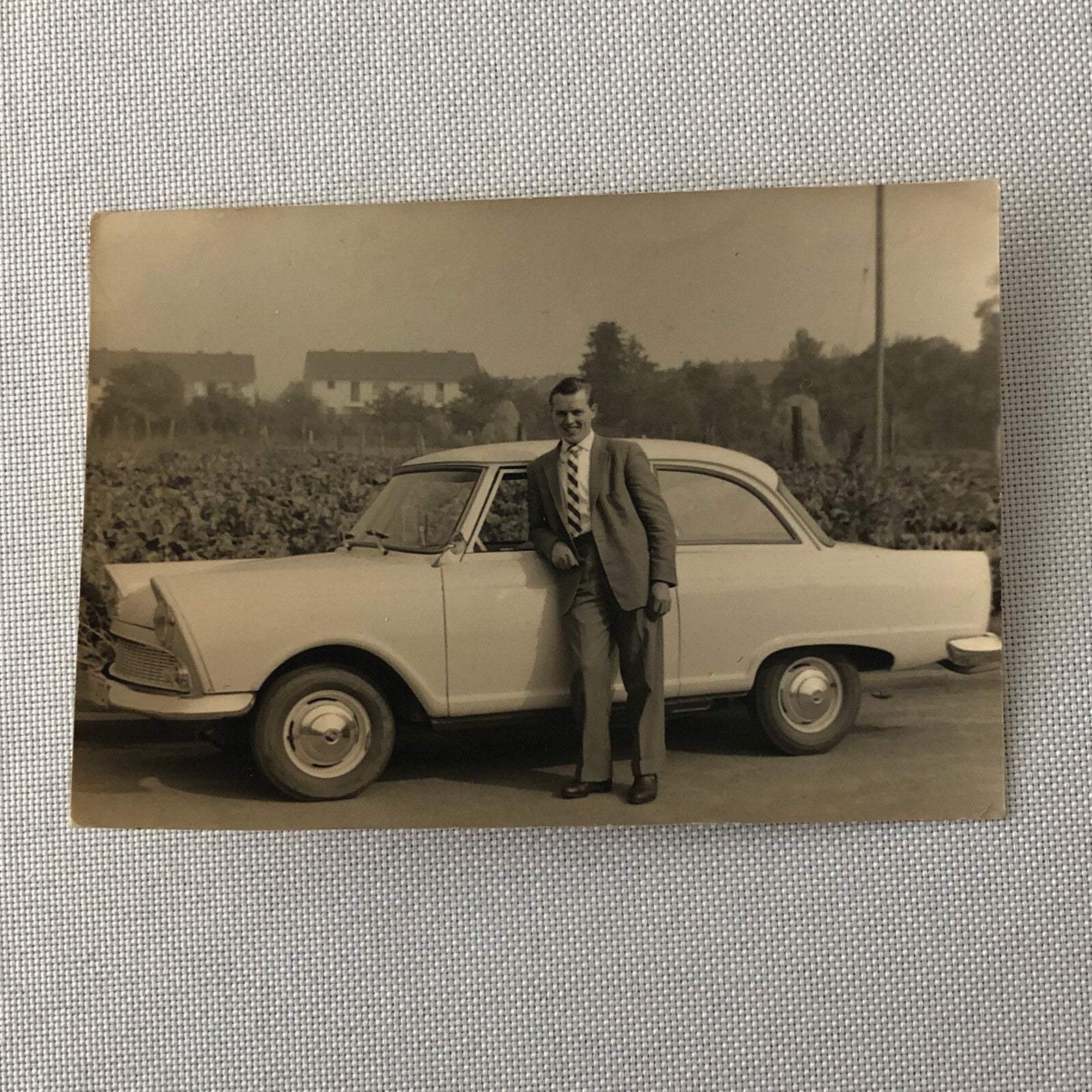 Vintage Photo Photograph Man with DKW Car Audi Auto Union - Tag AL22SM2