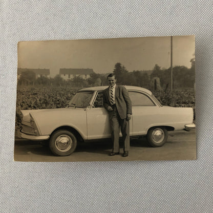 Vintage Photo Photograph Man with DKW Car Audi Auto Union - Tag AL22SM2