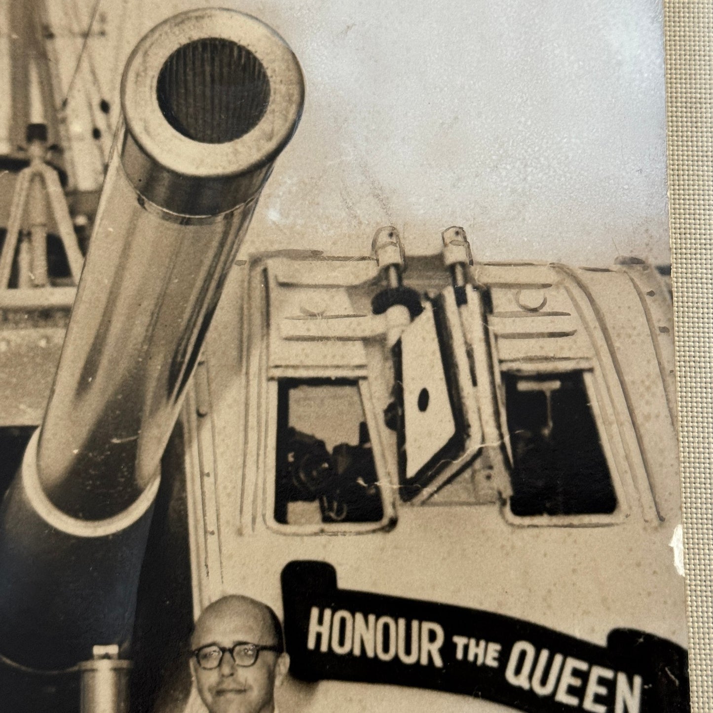 Sultan of Selangor on Battleship Cruiser Newcastle Press Photo Malaysia 1955