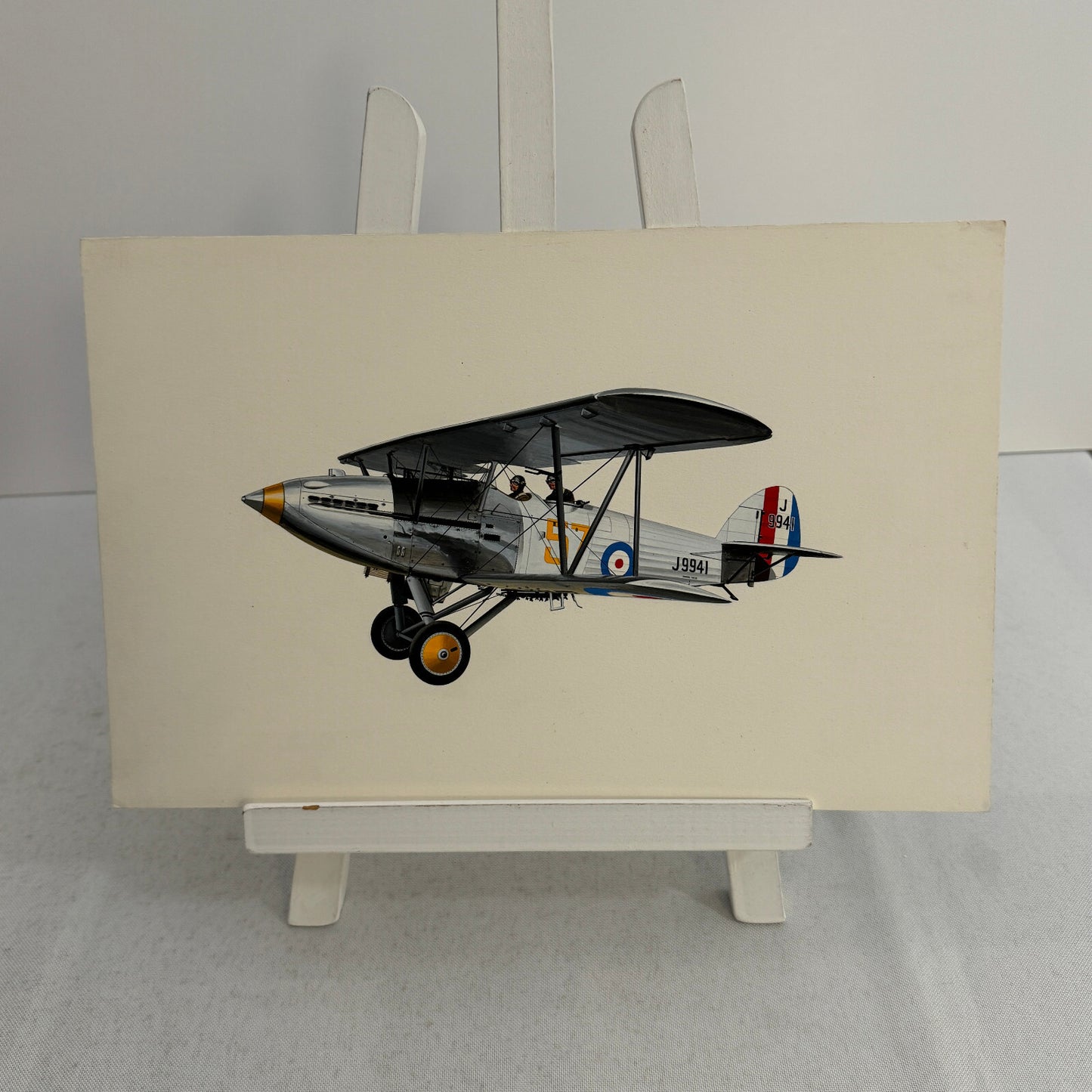 Vintage Hawker Hart Airplane Aircraft Plane Illustration Art Drawing