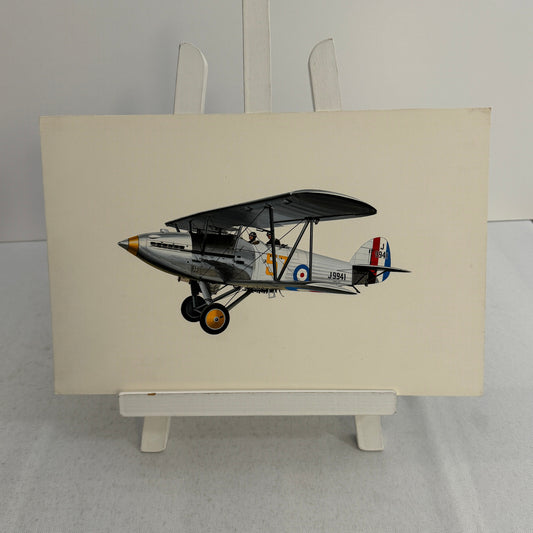Vintage Hawker Hart Airplane Aircraft Plane Illustration Art Drawing