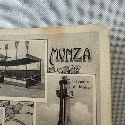 Vintage Monza Italy Postcard Post Card Italian Monza Race Track Circuit Racing