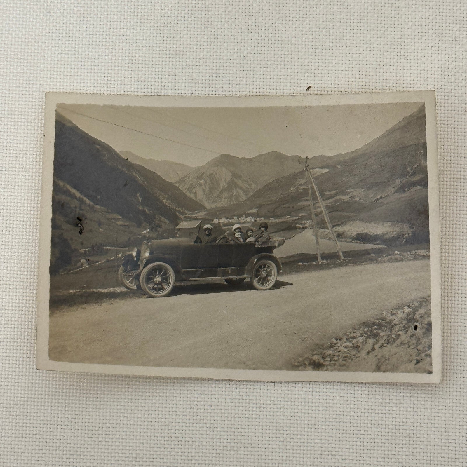 Vintage Photo Photograph Print People in Early Automobile Car