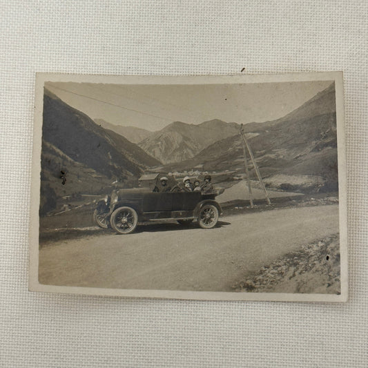 Vintage Photo Photograph Print People in Early Automobile Car