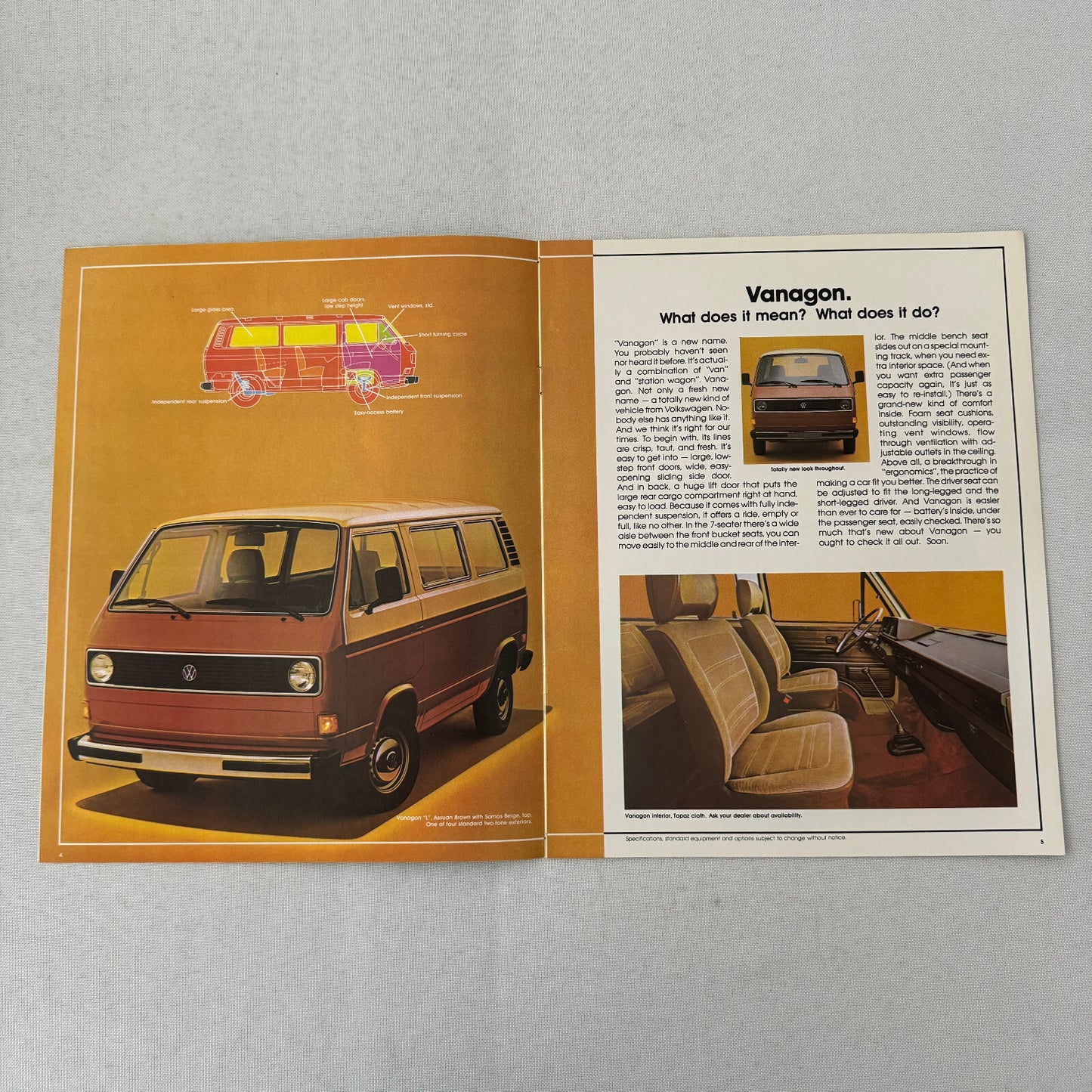 1980 Volkswagen VW Vanagon and Camper Sales Brochure Catalog Advertising