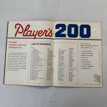 1967 Can Am Racing Program Players 200 Mosport Canada CanAm Bruce McLaren +