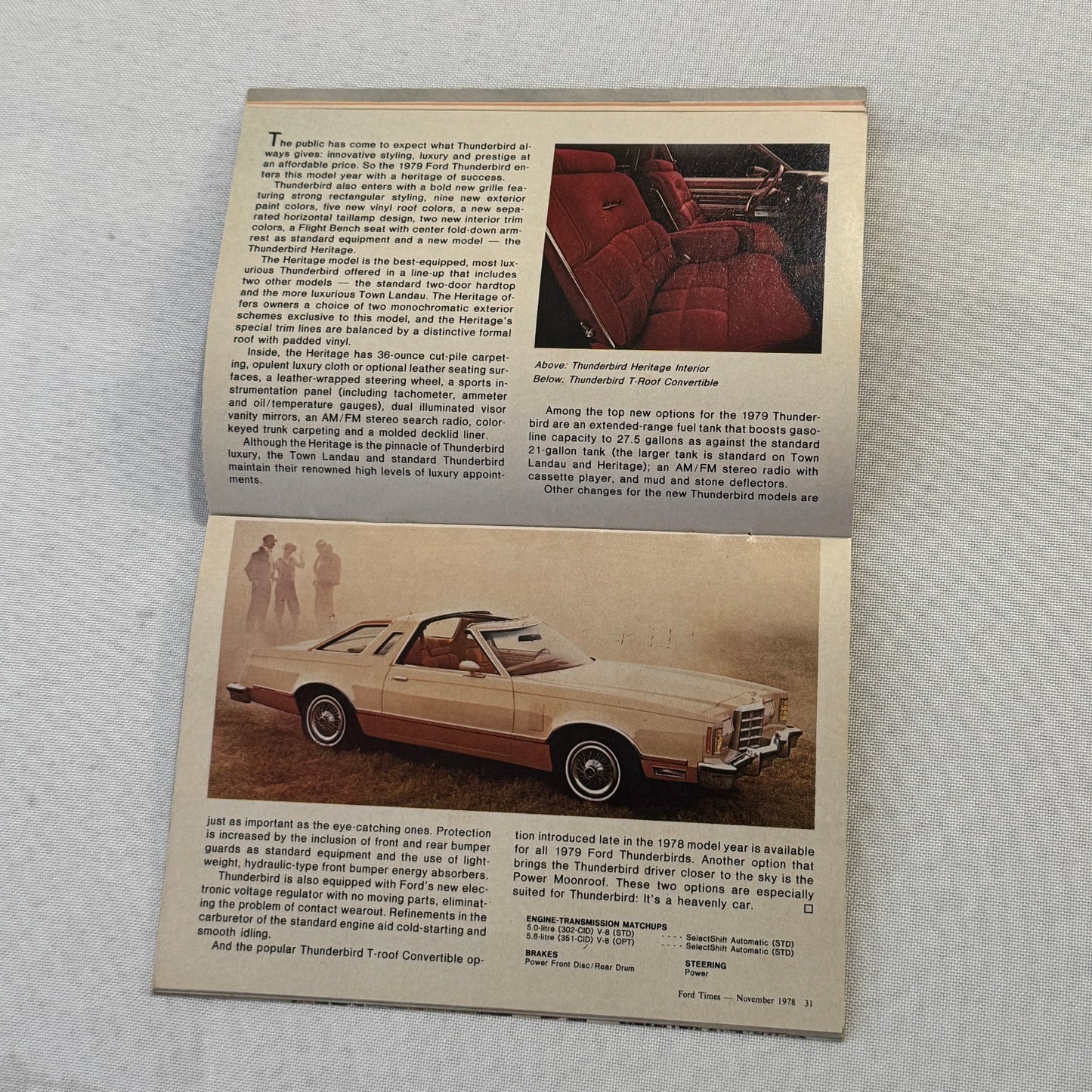 1979 Ford Car Brochure Magazine Ford Pinto LTD Thunderbird Mustang Granada