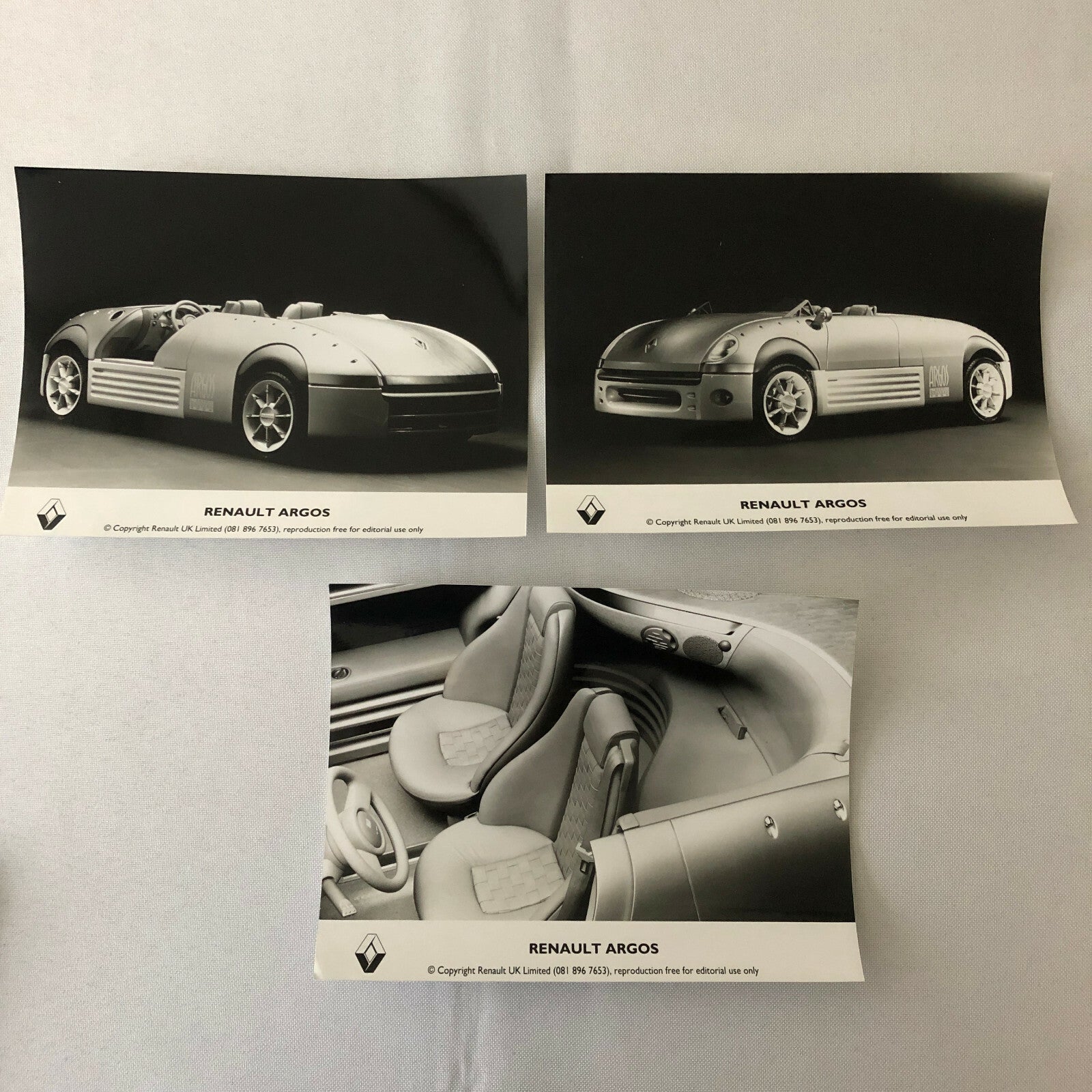 Renault Argos Concept Car Factory Press Photo Photograph Lot of 3