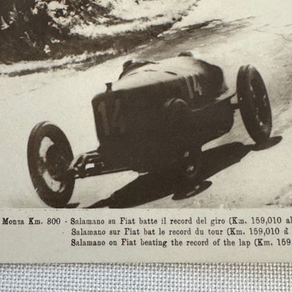 Vintage Fiat Racing Car Postcard Post Card European Grand Prix 1923 Race