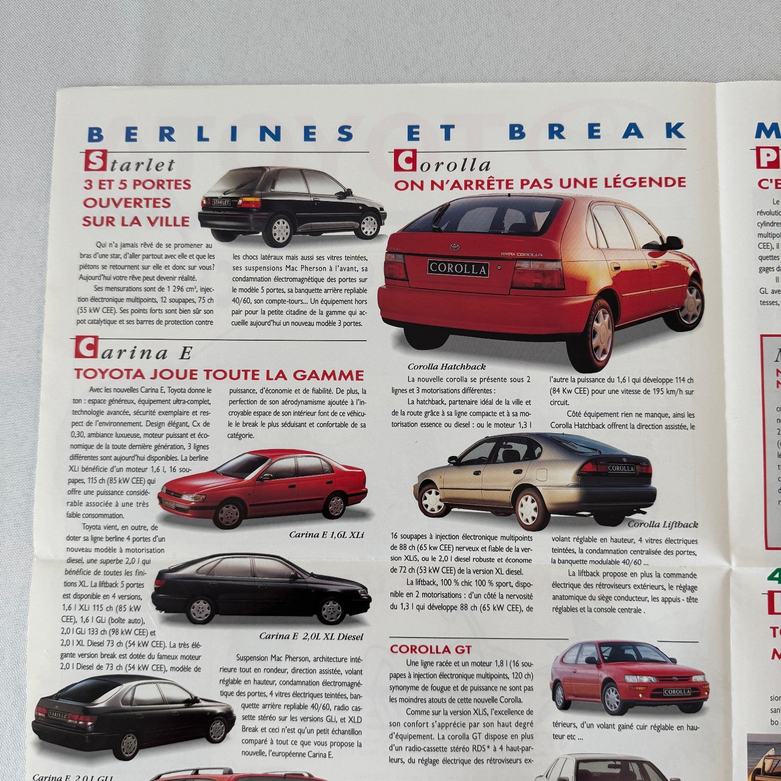 Toyota European Sales Brochure Celica Previa MR Supra 4Runner Land Cruiser 1994