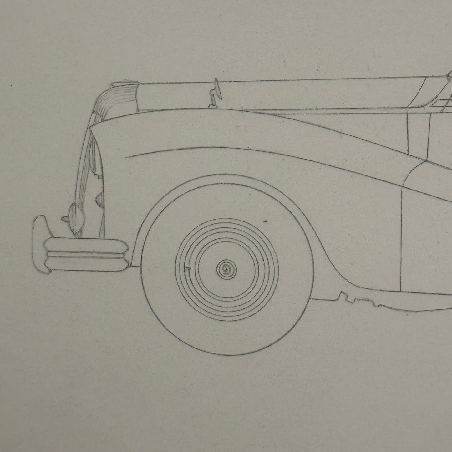 1957 Daimler DK400 Regina Landaulette Car Illustration Art Drawing Hand Drawn