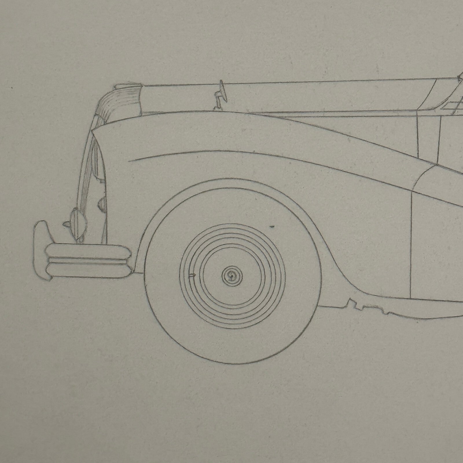 1957 Daimler DK400 Regina Landaulette Car Illustration Art Drawing Hand Drawn