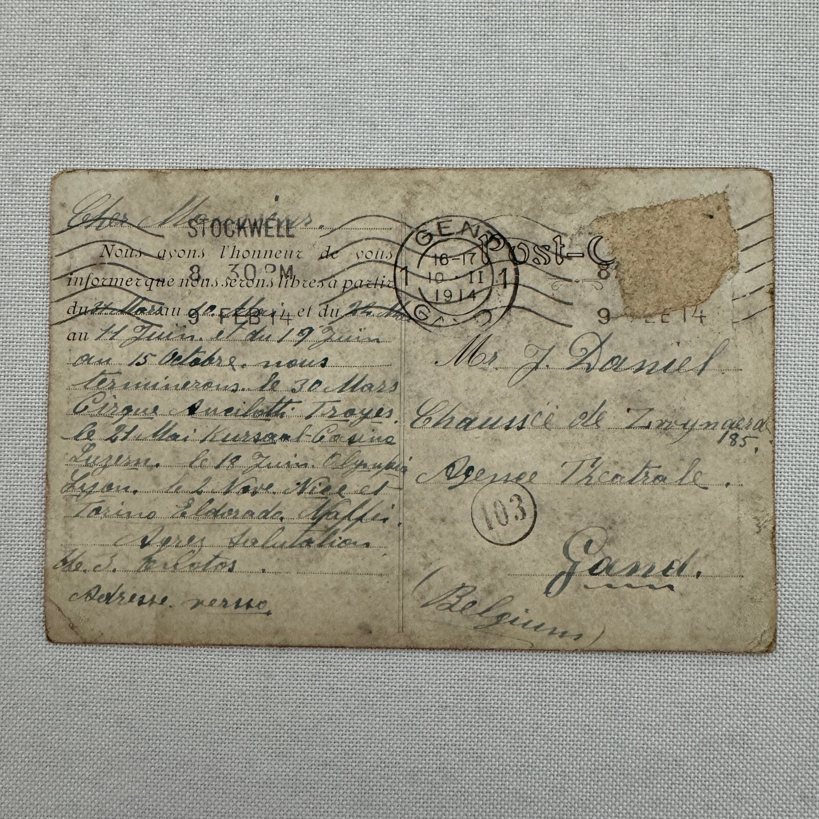 Vintage Circus Comedy Act Postcard Post Card The Onoto Brothers 1914 Postmark