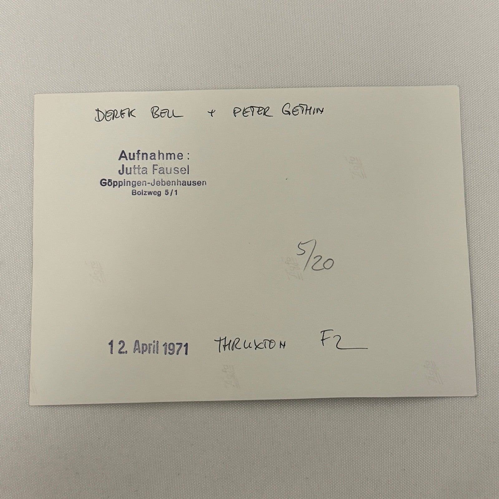 Vintage Racing Photo 1971 Thruxton F2 Race Derek Bell Peter Gethin Motorsport