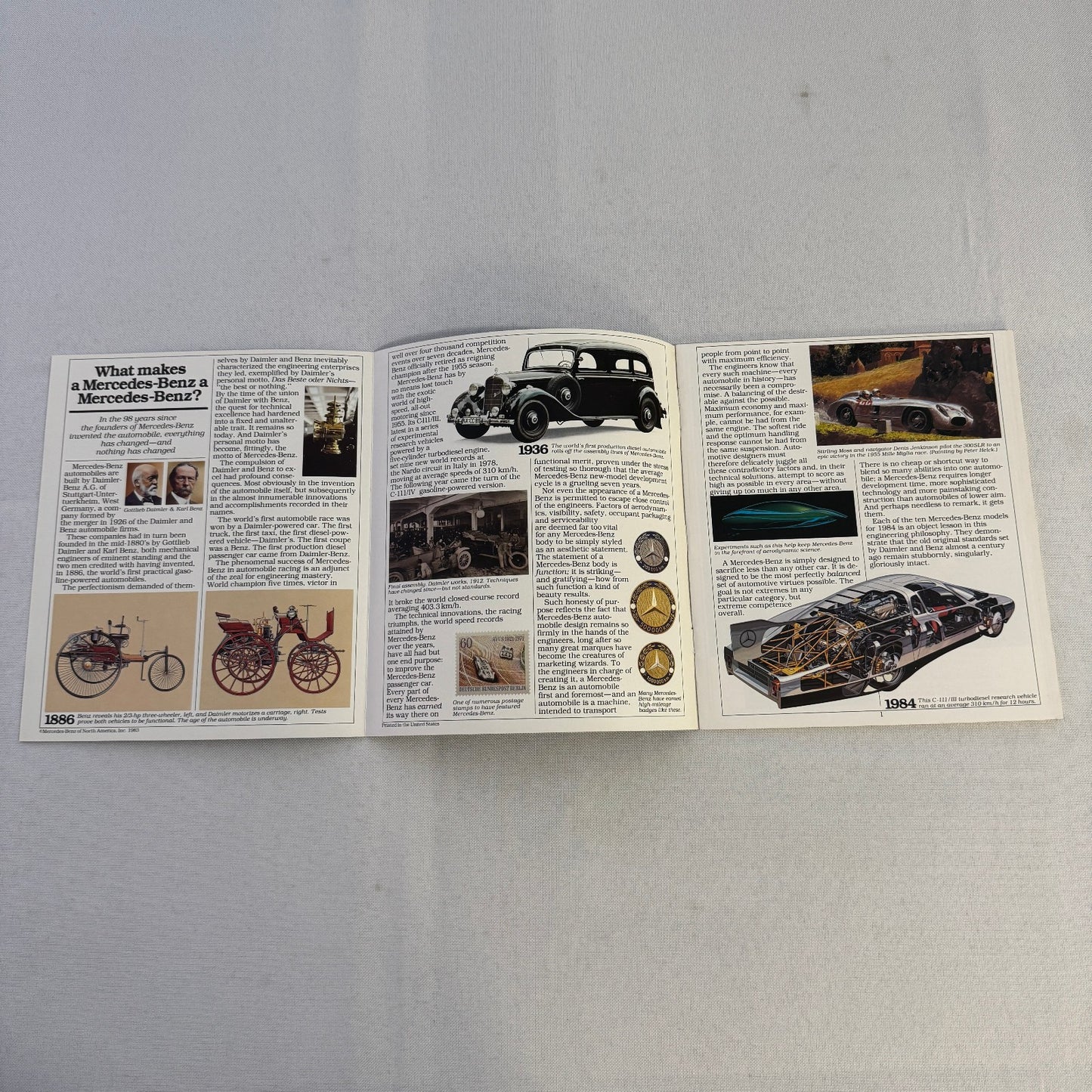 1984 Mercedes Benz Brochure Catalog 500SEC 380 SL 500 SEC SEL 380SE 300SD 300TD