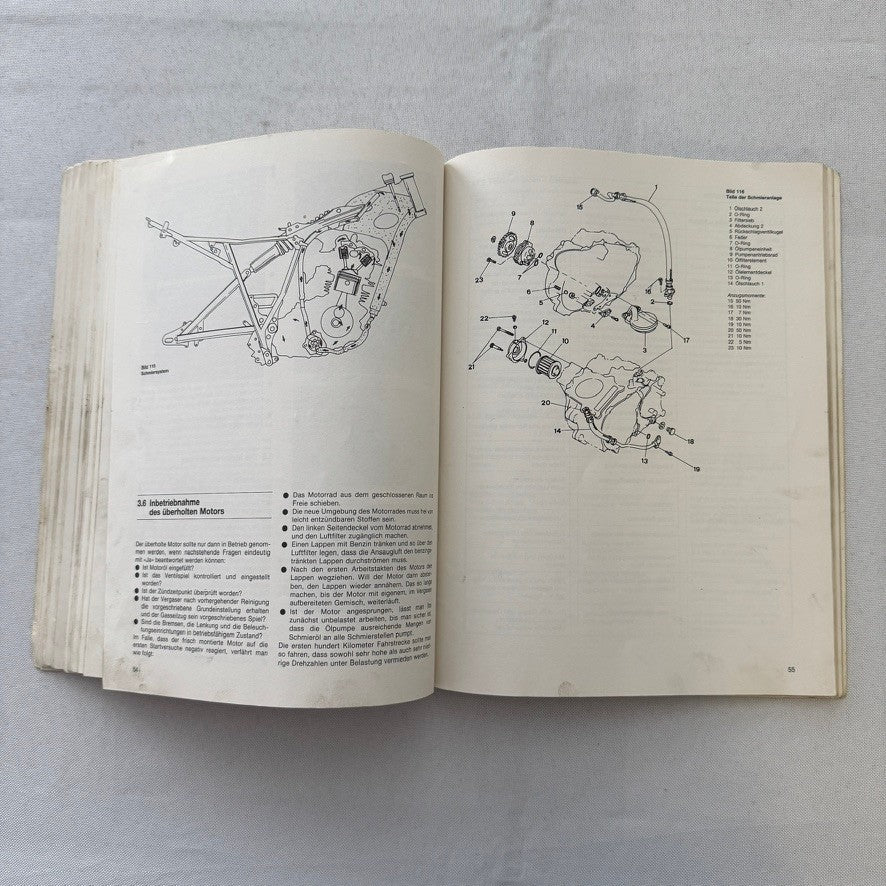 Vintage Yamaha XT550 Motorcycle Bike Repair Manual Book XT 550 GERMAN