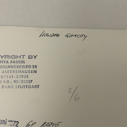 Vintage Racing Photo 1972 Rome Grand Prix Howden Ganley Motorsport Photograph