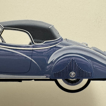 1939 Horch 853 A Special Roadster Illustration Art Drawing Vintage Miniature